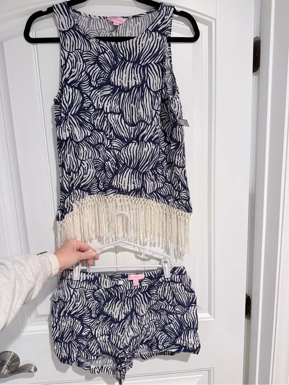 Lilly Pulitzer Navy and White Printed Matching Set